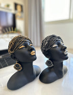 Luxury African Queen Bust – Black & Gold Resin Sculpture for Modern Home Decor