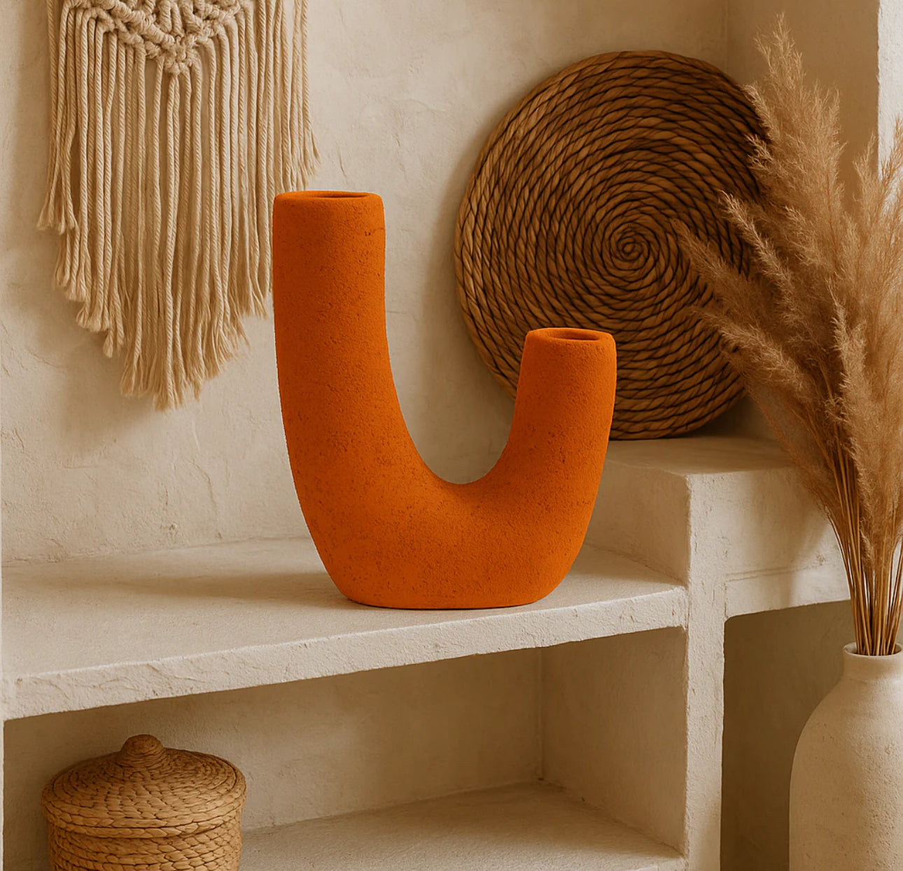 Minimalist Double-Neck Sculptural Vase