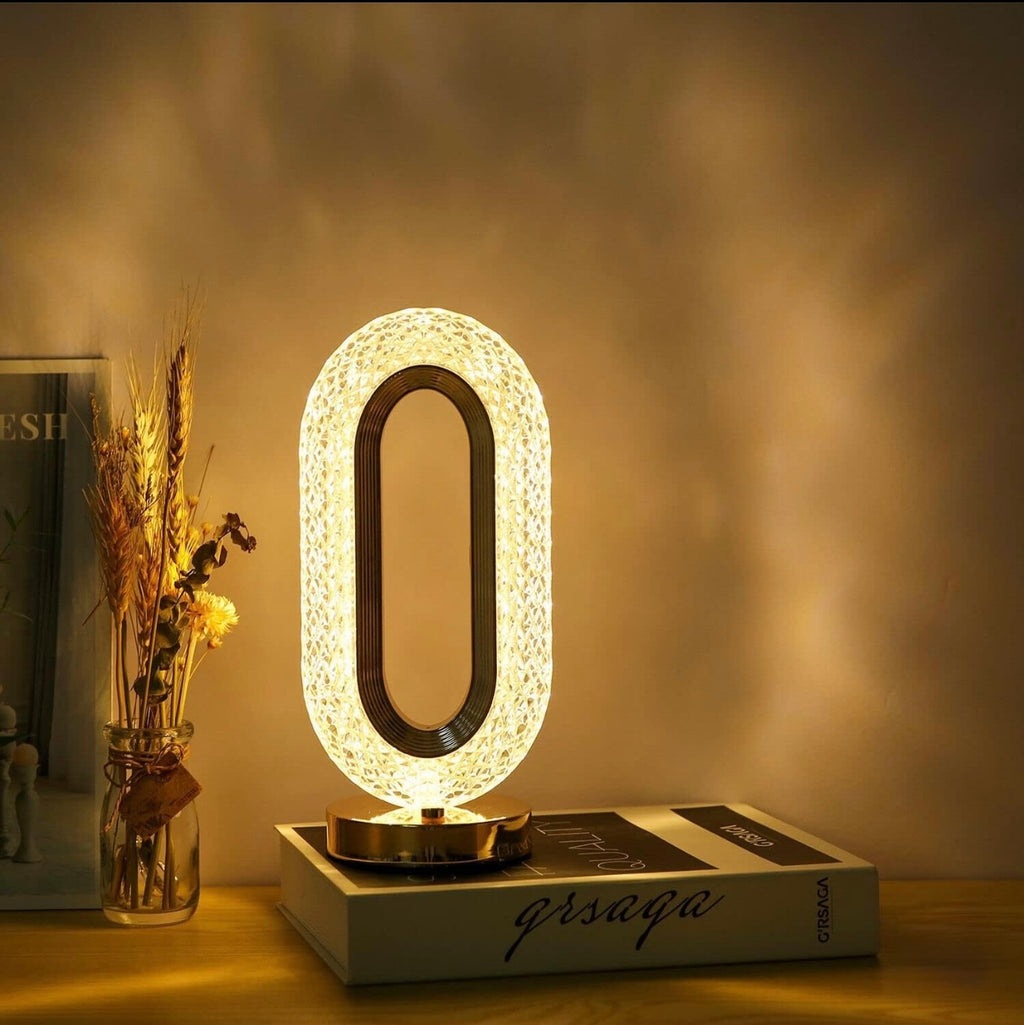LED Crystal Table Lamp – Touch Control, 3 Color Temperatures