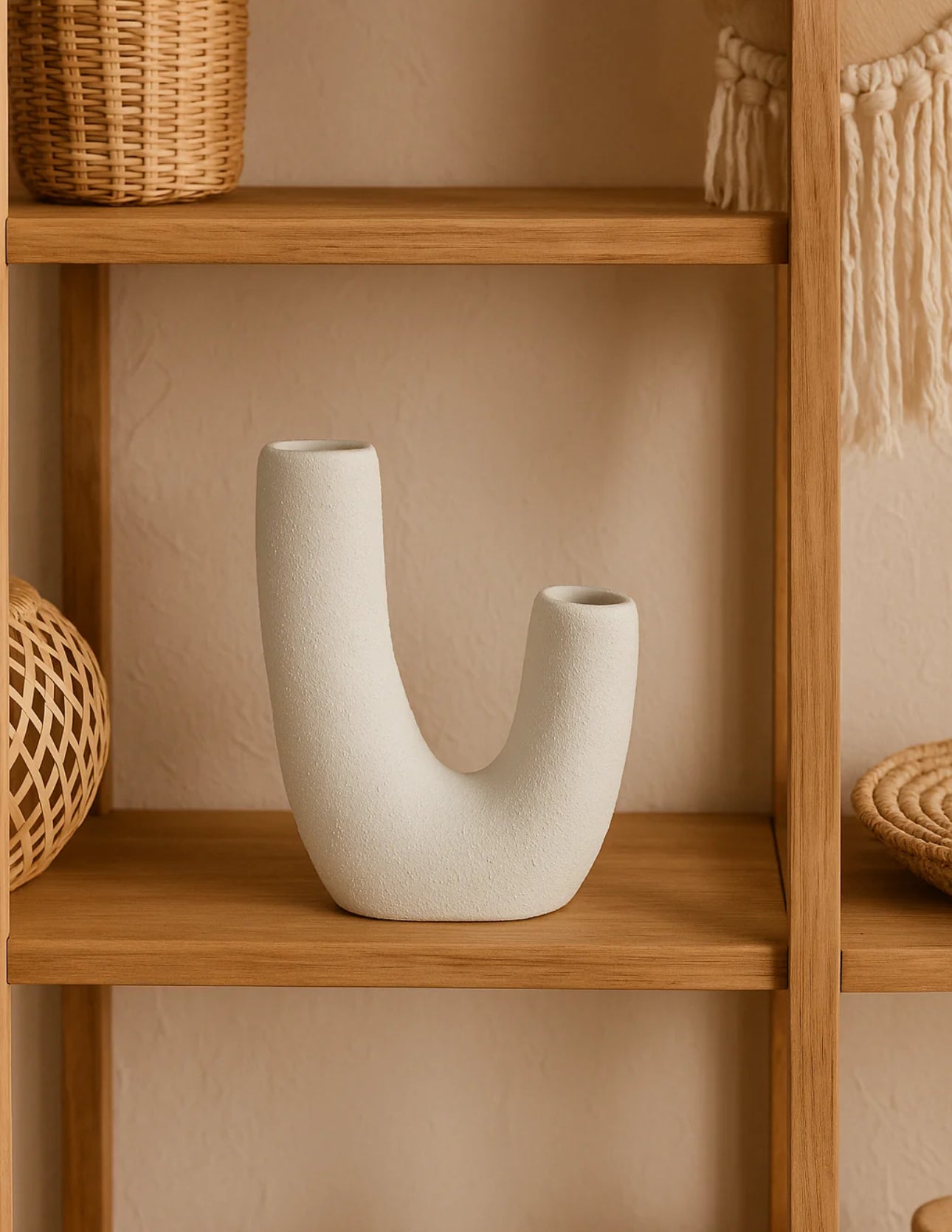 Minimalist Double-Neck Sculptural Vase