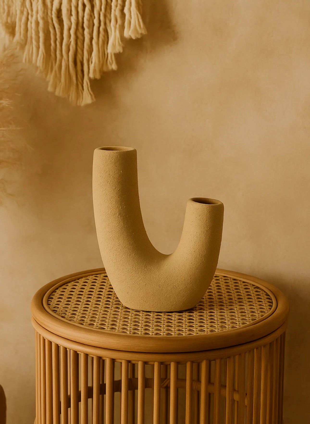 Minimalist Double-Neck Sculptural Vase