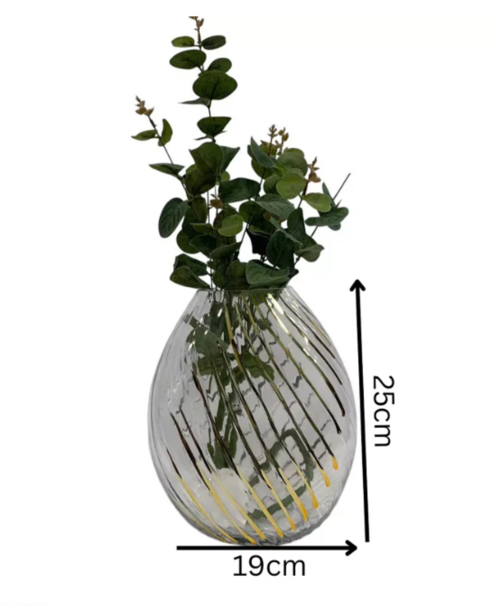 Elegant Spiral-Patterned Glass Vase – 25cm