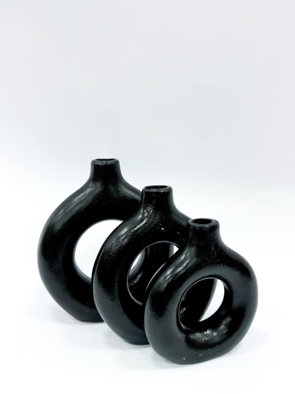 Serene Halo Sculptural Vase Collection (3 pcs set )