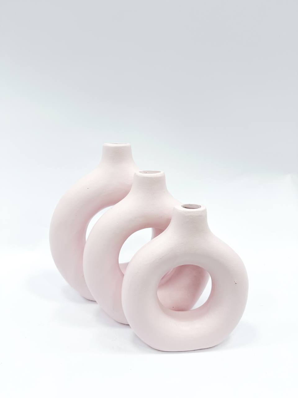Serene Halo Sculptural Vase Collection (3 pcs set )