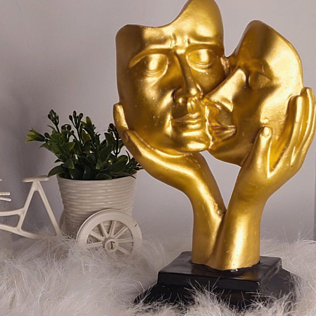 Golden Abstract Couple Sculpture
