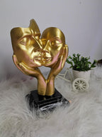 Golden Abstract Couple Sculpture