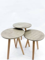 Modern Wood-Effect Nesting Tables Set