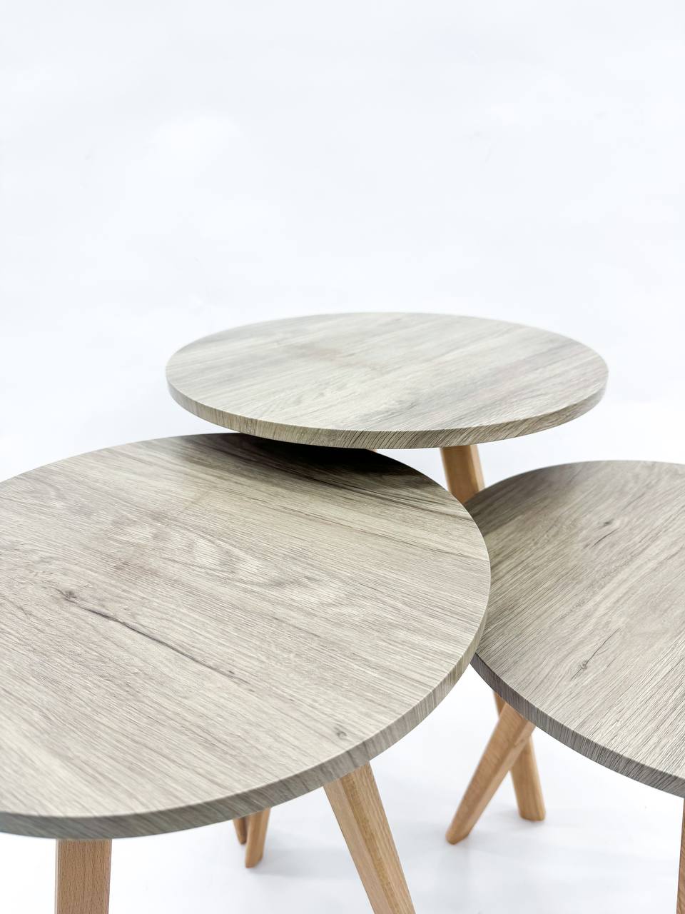 Modern Wood-Effect Nesting Tables Set