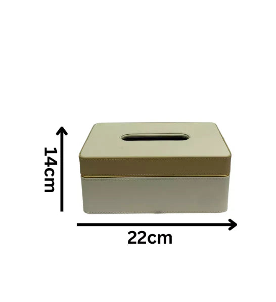 Elegant Two-Tone Leather Tissue Box Holder