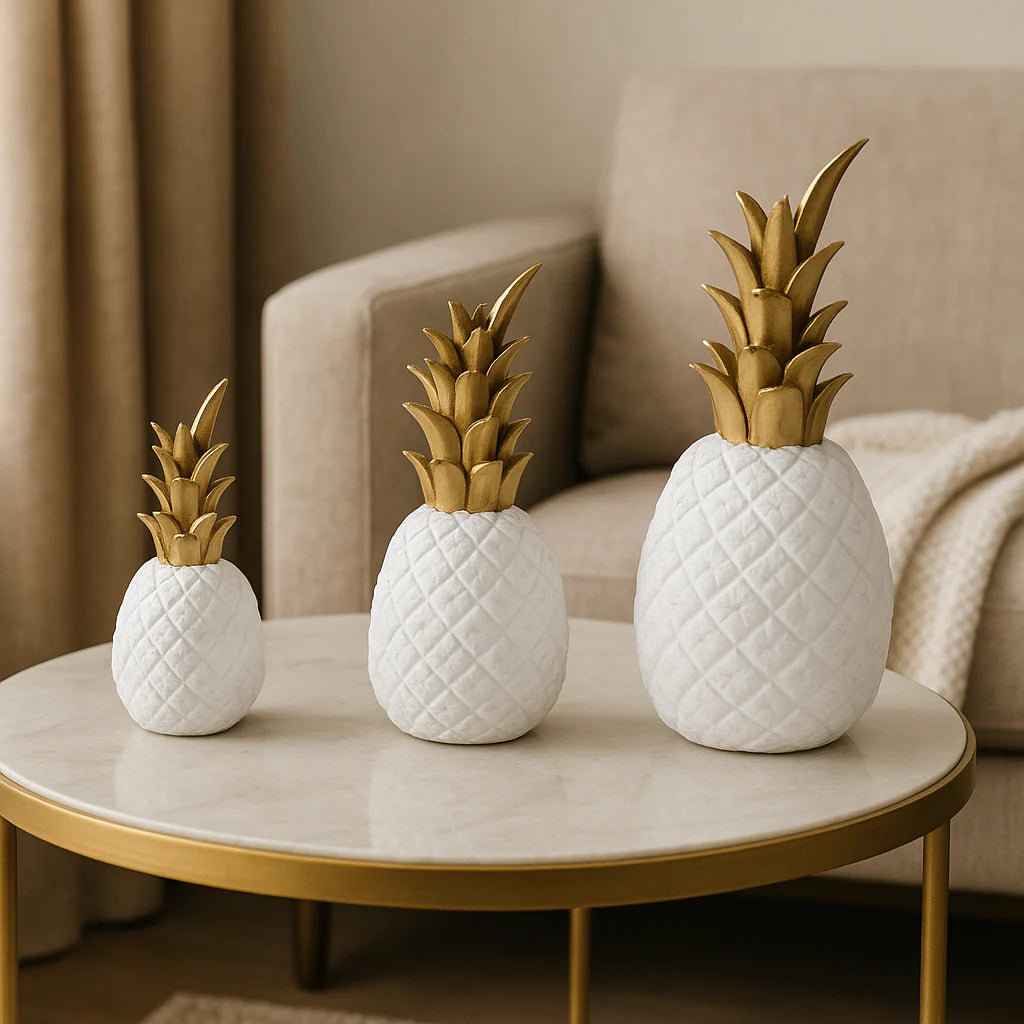3 pcs set of Decorative Pineapple Figurines