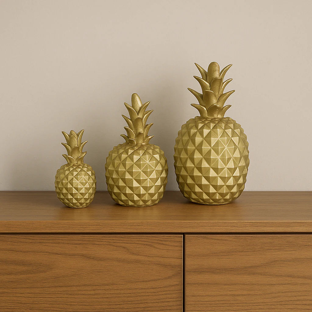 3 pcs set of Decorative Pineapple Figurines