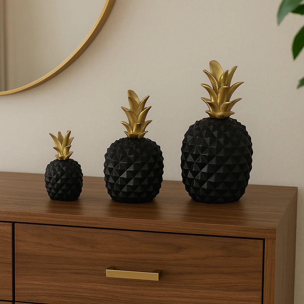 3 pcs set of Decorative Pineapple Figurines