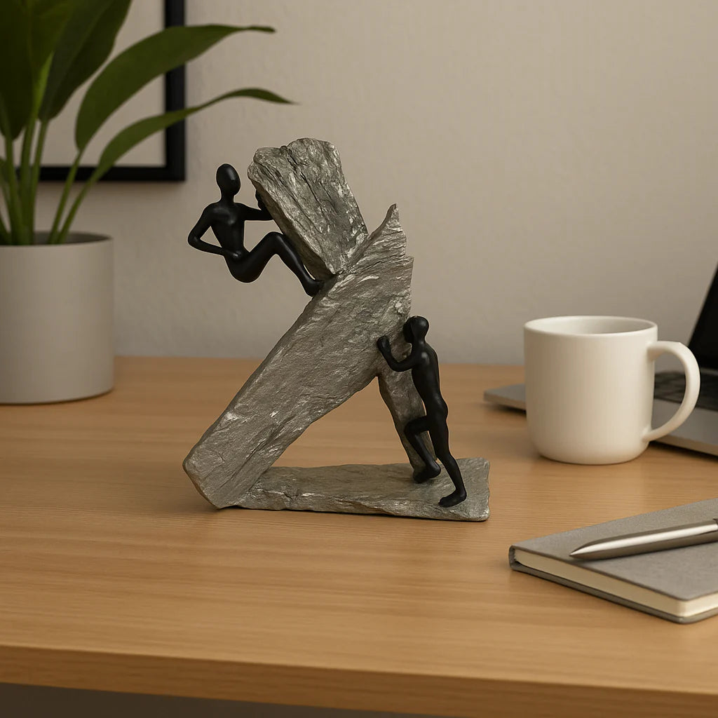 Dynamic Climbing Duo Abstract Sculpture