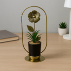 Elegant Metal Frame Floral Accent with Planter base