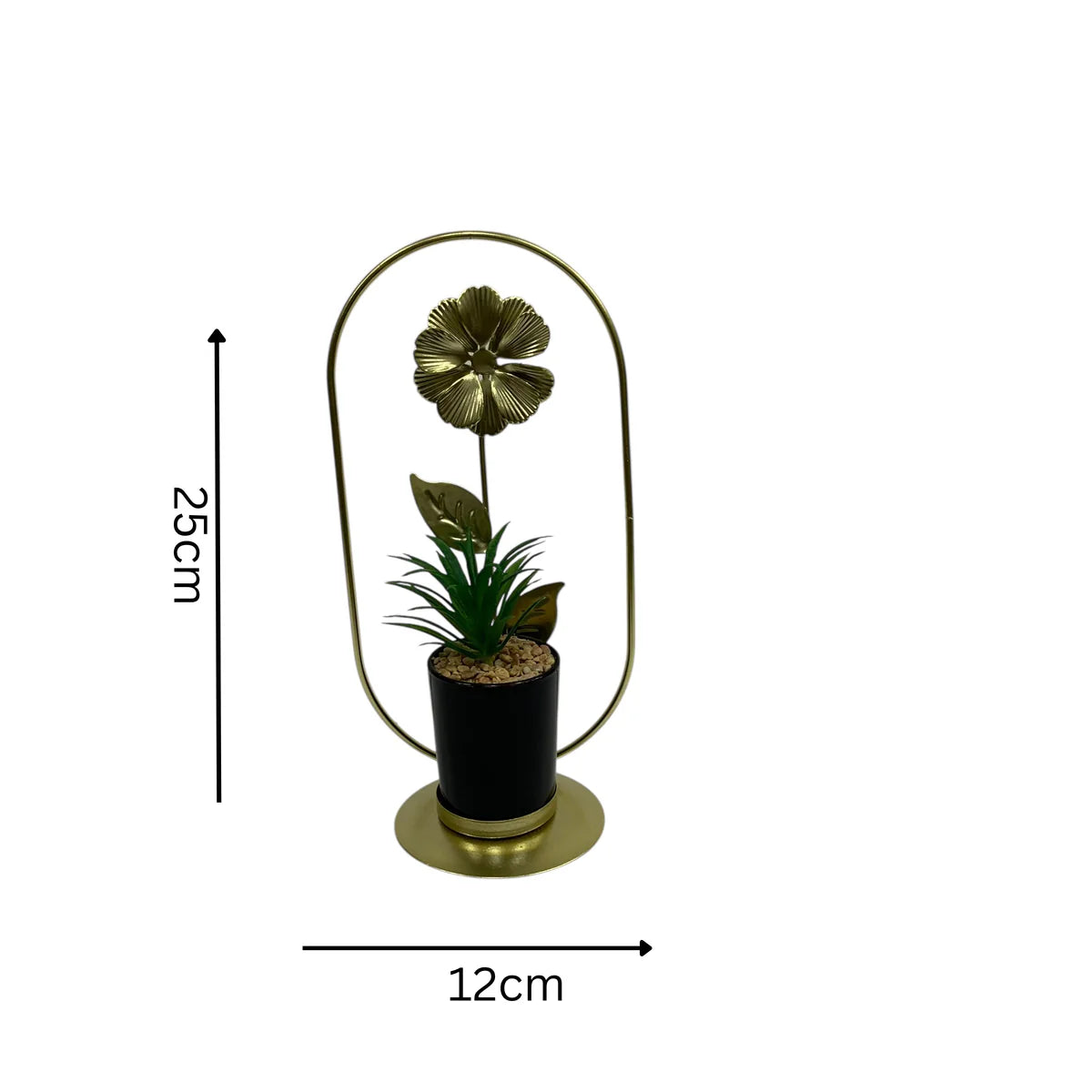 Elegant Metal Frame Floral Accent with Planter base