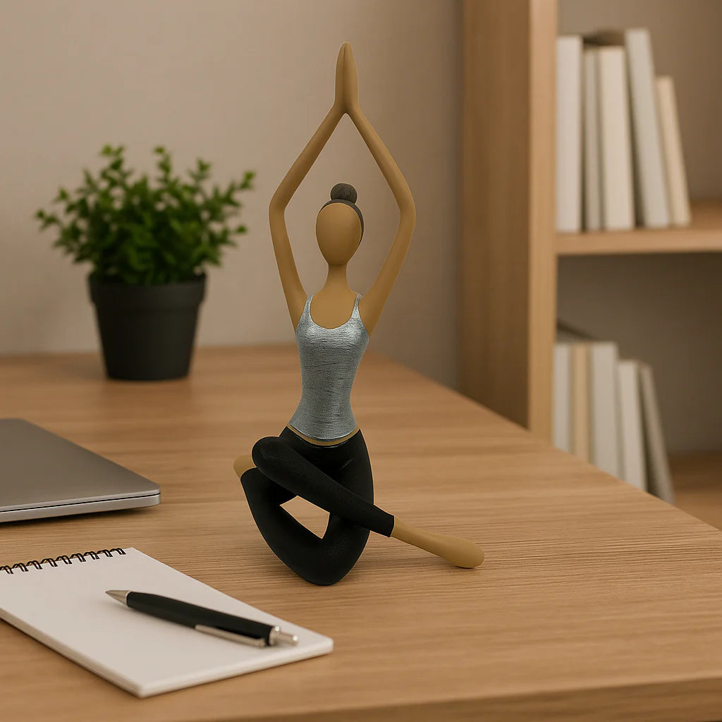 Serene Yoga Pose Decorative Sculpture