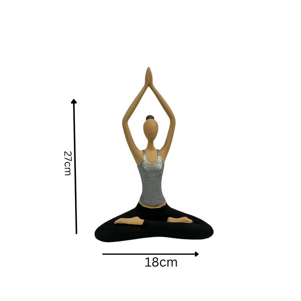 Serene Yoga Pose Decorative Sculpture
