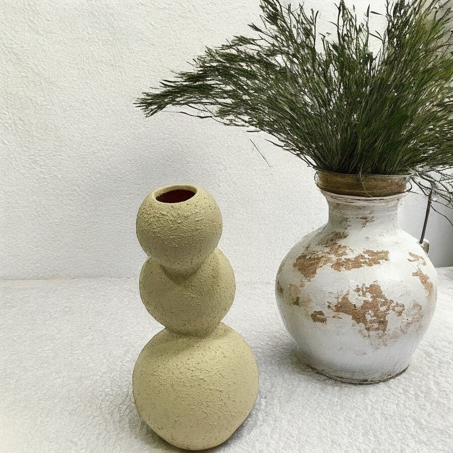 Contemporary Textured Triple Sphere Vase