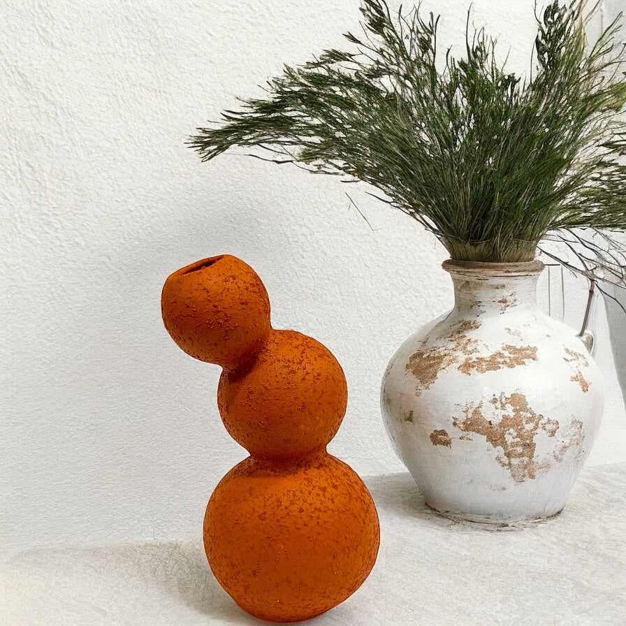Modern Sculptural Triple Sphere Vase