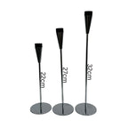 Luxe Trio Chrome & Matte Black Contemporary Candle Holders